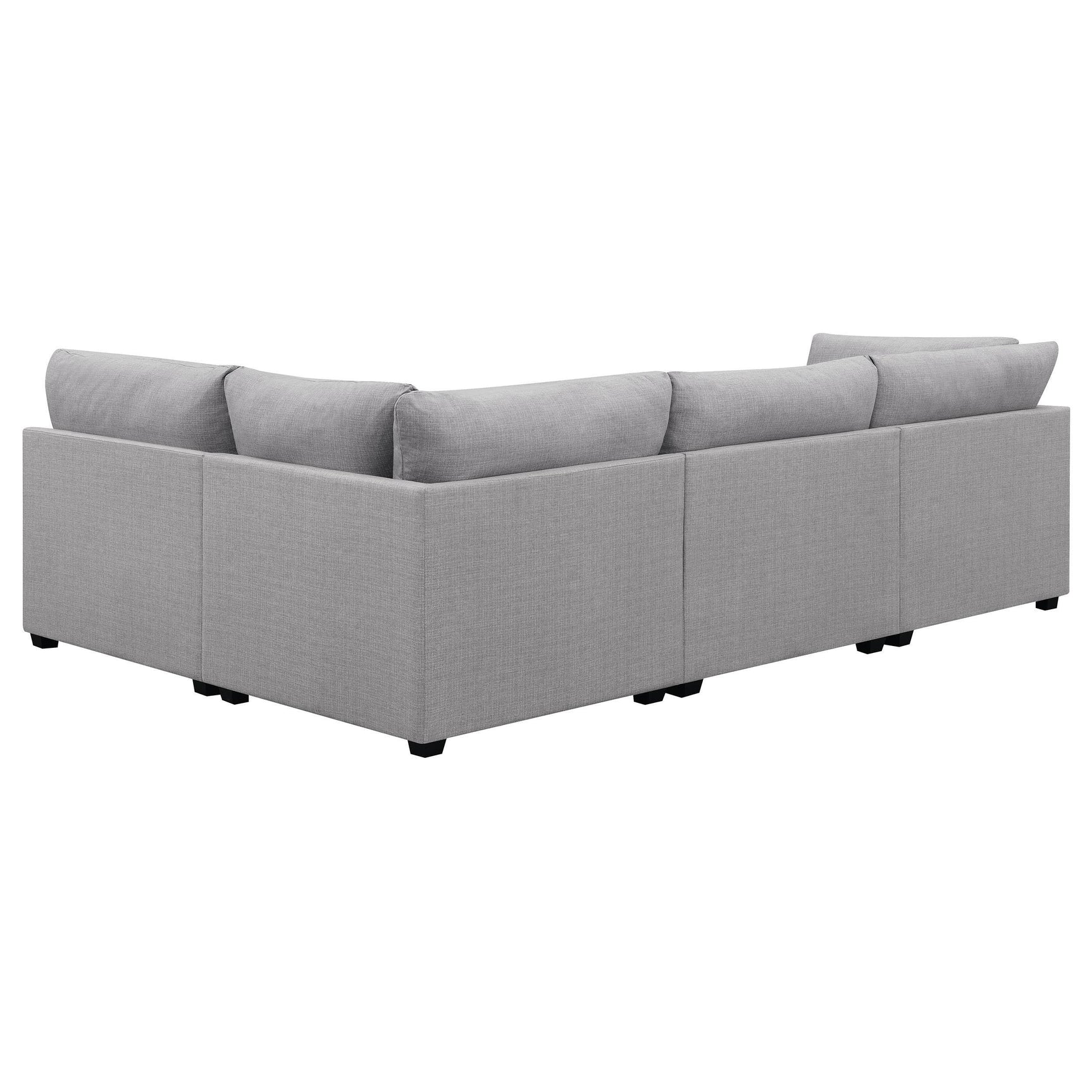 Room setting with Cambria 4-Piece Grey Upholstered Modular Sectional Sofa