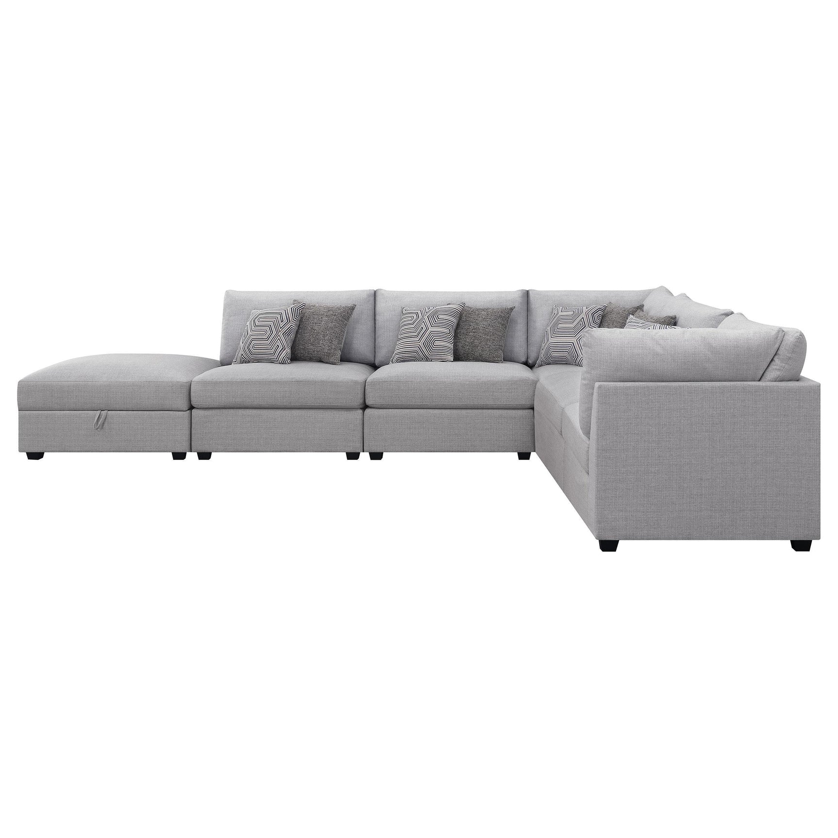 Cambria 6-Piece Grey Upholstered Modular Sectional Sofa main view