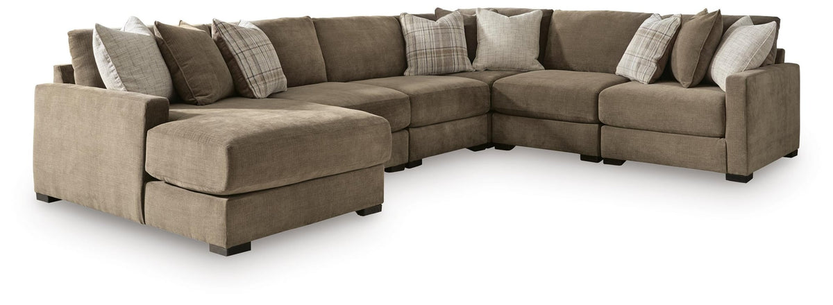 Camellia-Court Coffee 6-Piece Sectional with Chaise - image 2