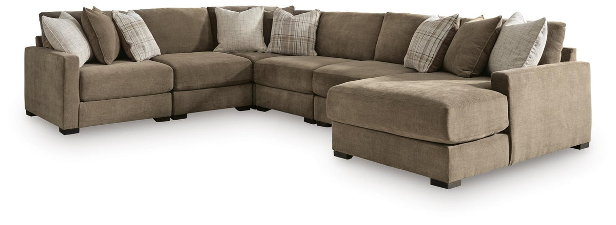 Camellia-Court Coffee 6-Piece Sectional with Chaise - image 2