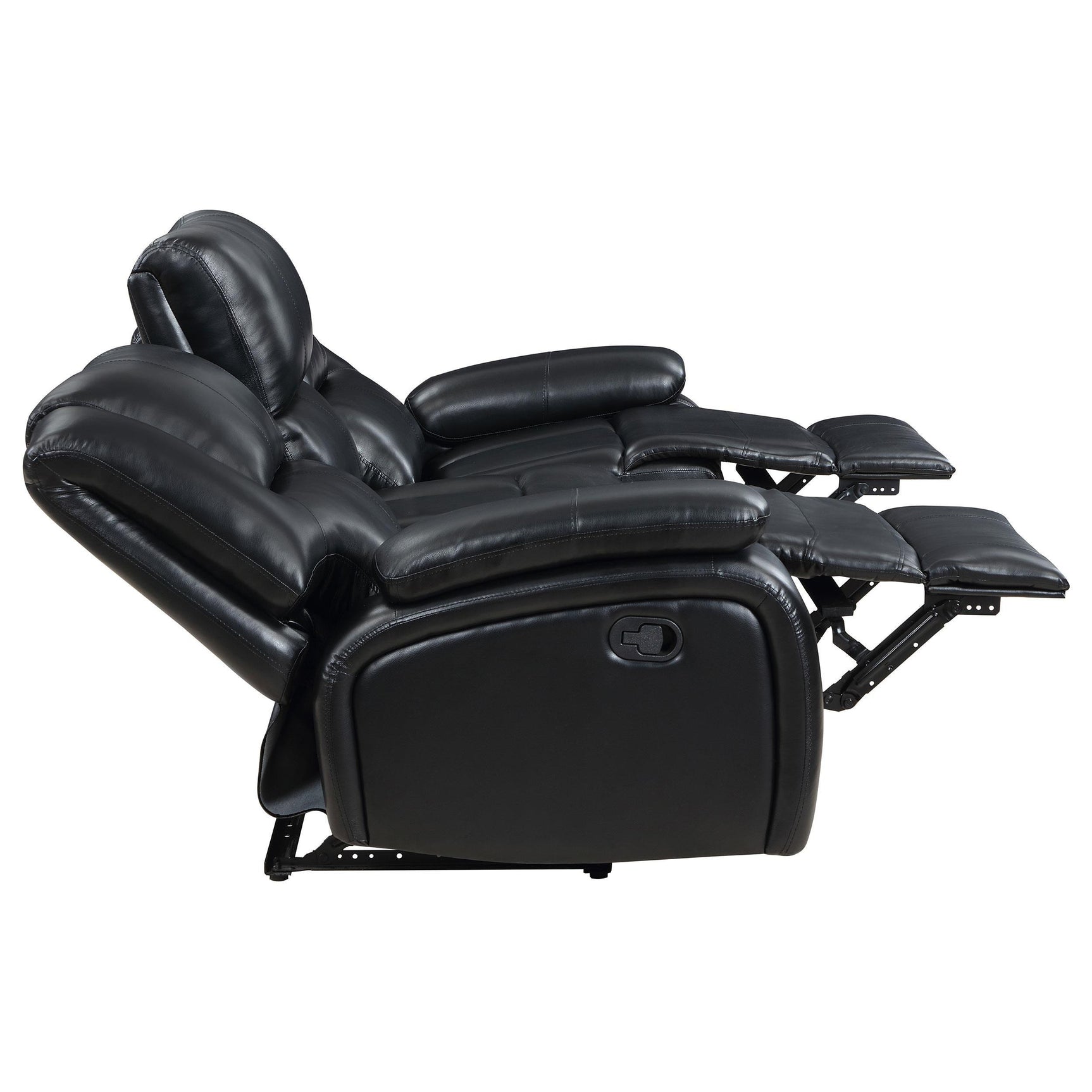 Side view of Camila motion sofa in reclined position