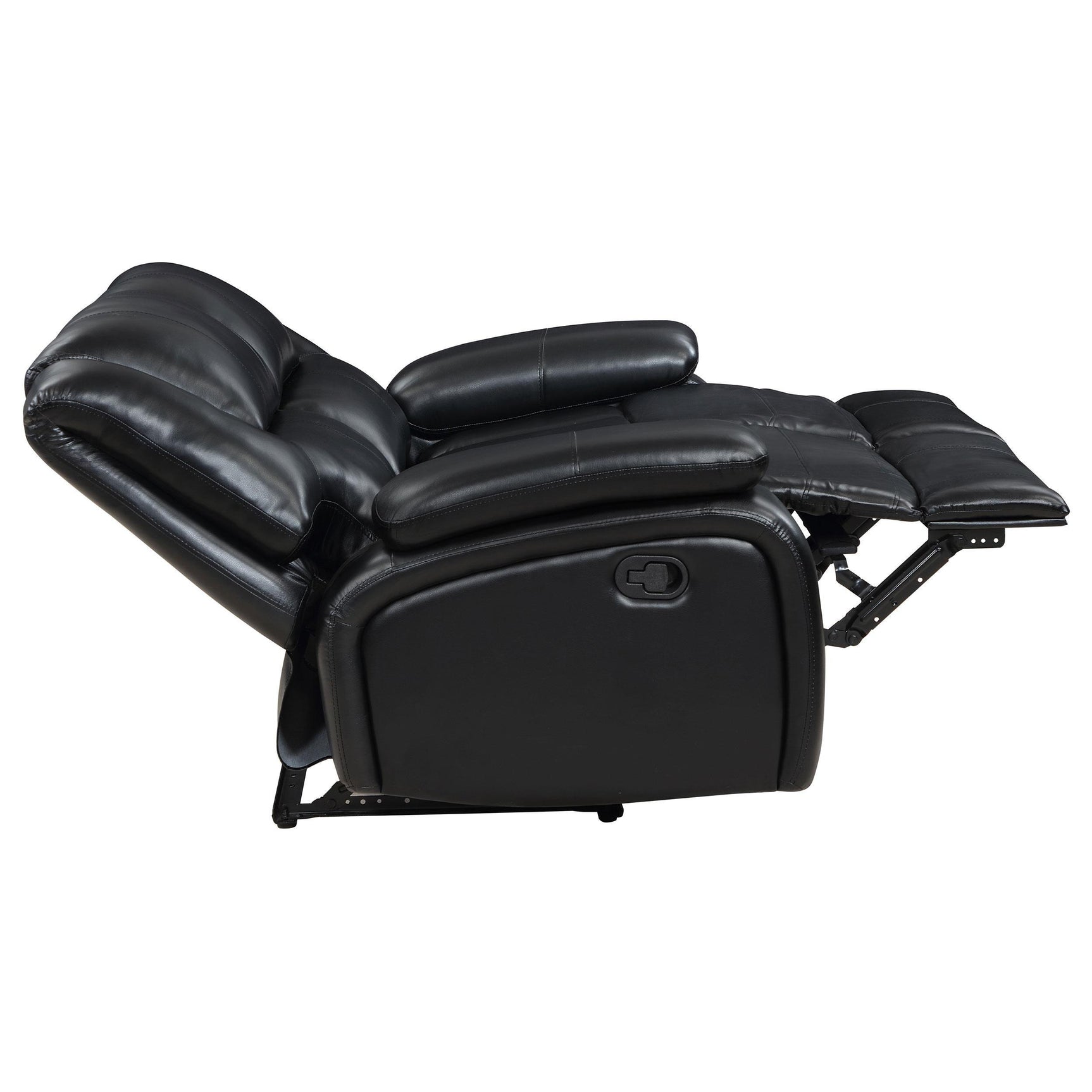 Camila 3-piece black upholstered motion reclining sofa set