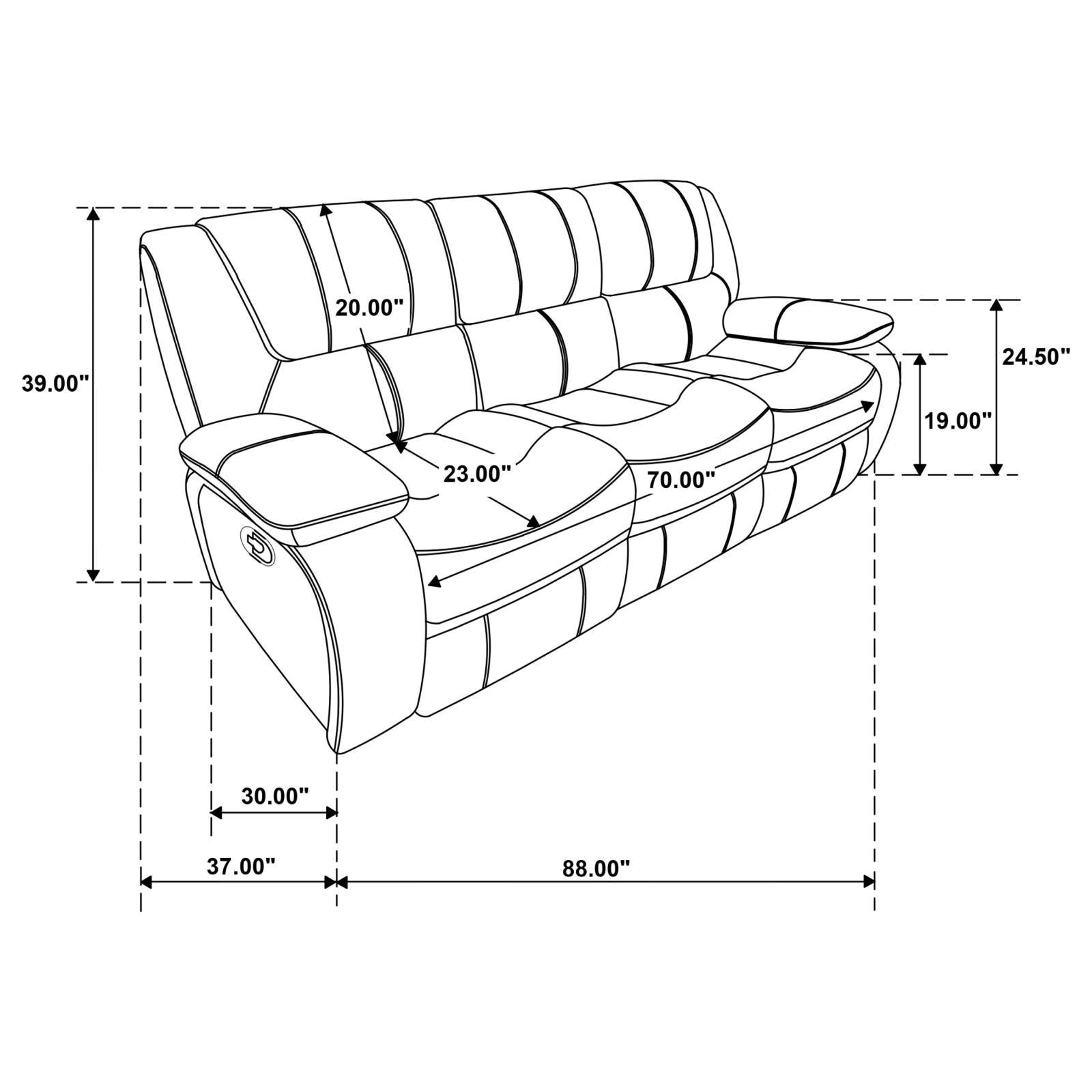 Camila Sofa reclining with wall-hugger clearance
