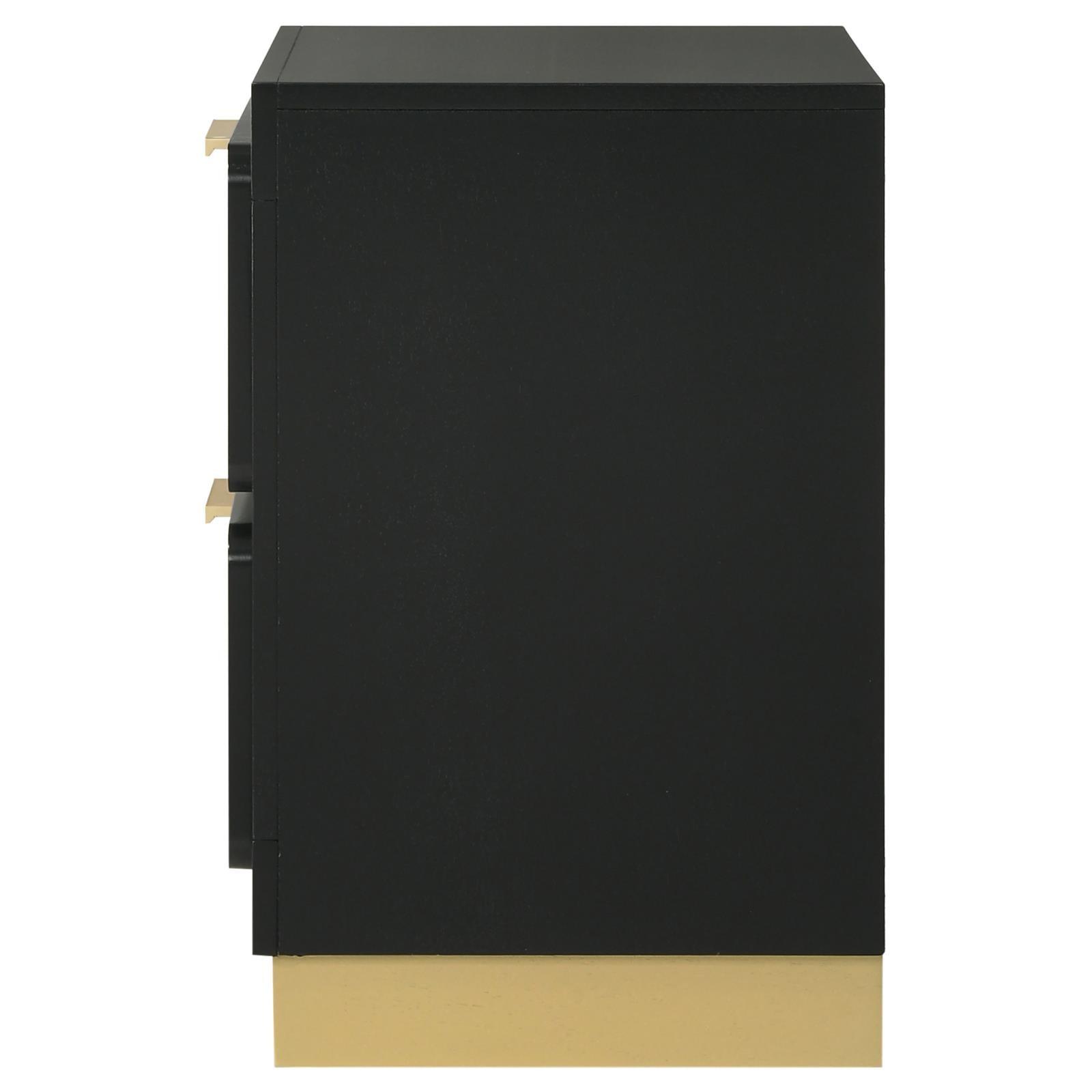 Caraway nightstand showing two closed drawers