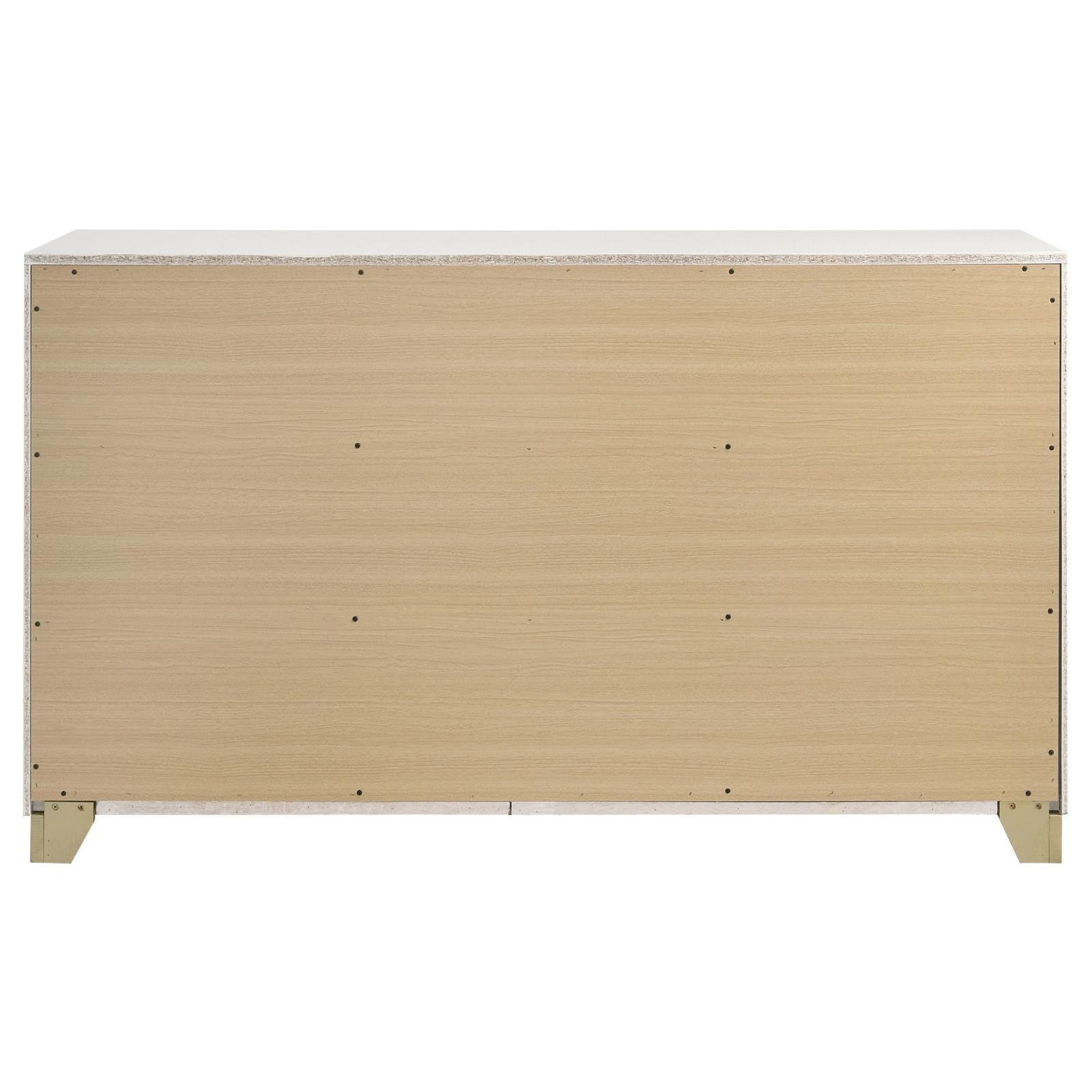Caraway dresser corner showing solid wood and veneer materials