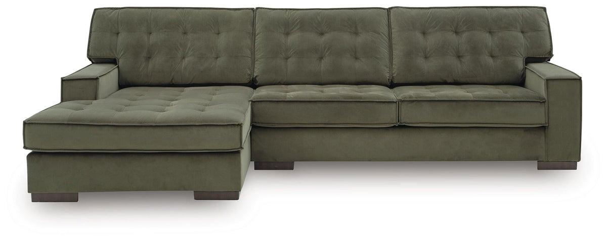 Caspian-Town Olive Velvet 2-Piece Sectional with Chaise - image 3