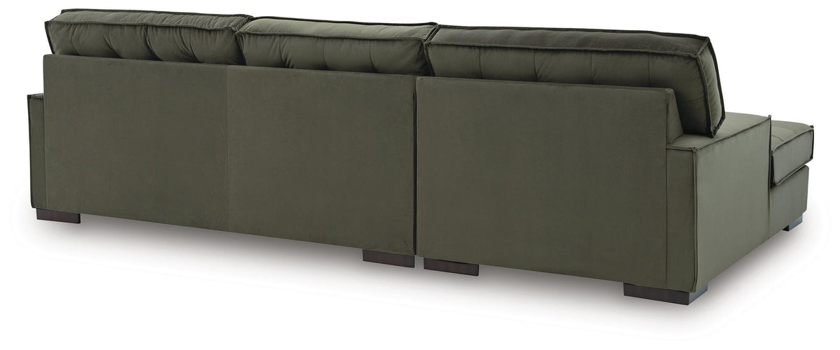 Caspian-Town Olive Velvet 2-Piece Sectional with Chaise - image 4