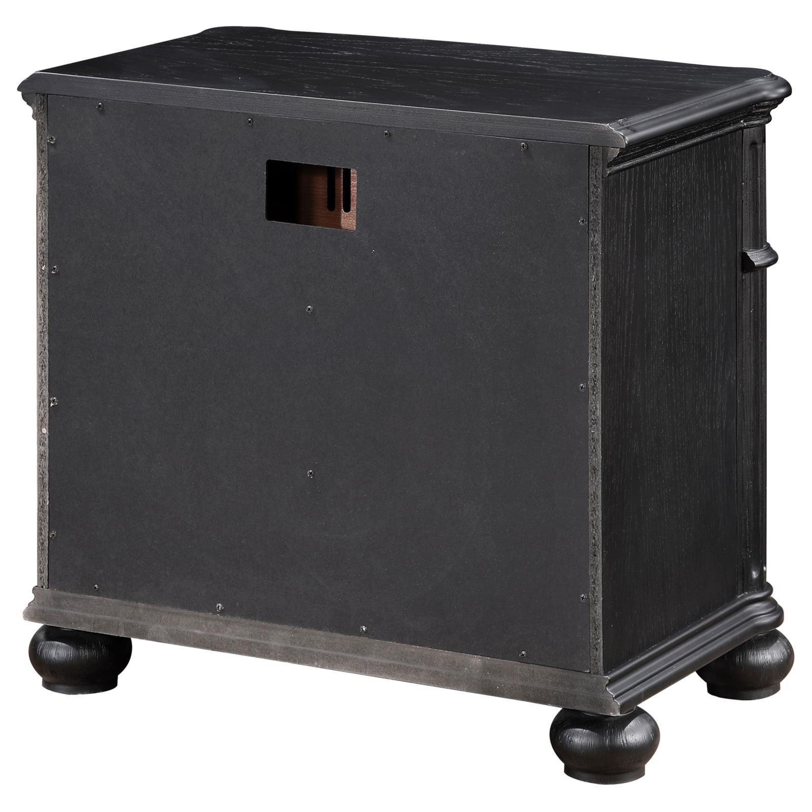 Top view of Celina 3-drawer nightstand with black finish
