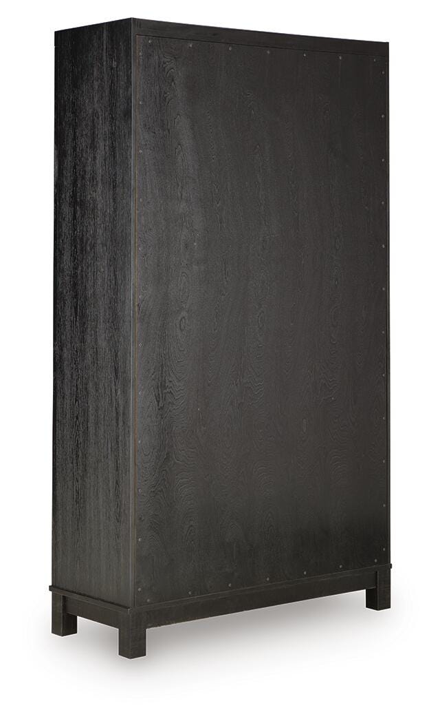 Christop Black/Brown Accent Cabinet — back view