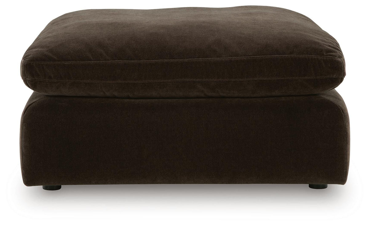 Maxton Heights Bittersweet Chenille Velvet Oversized Accent Ottoman — front view
