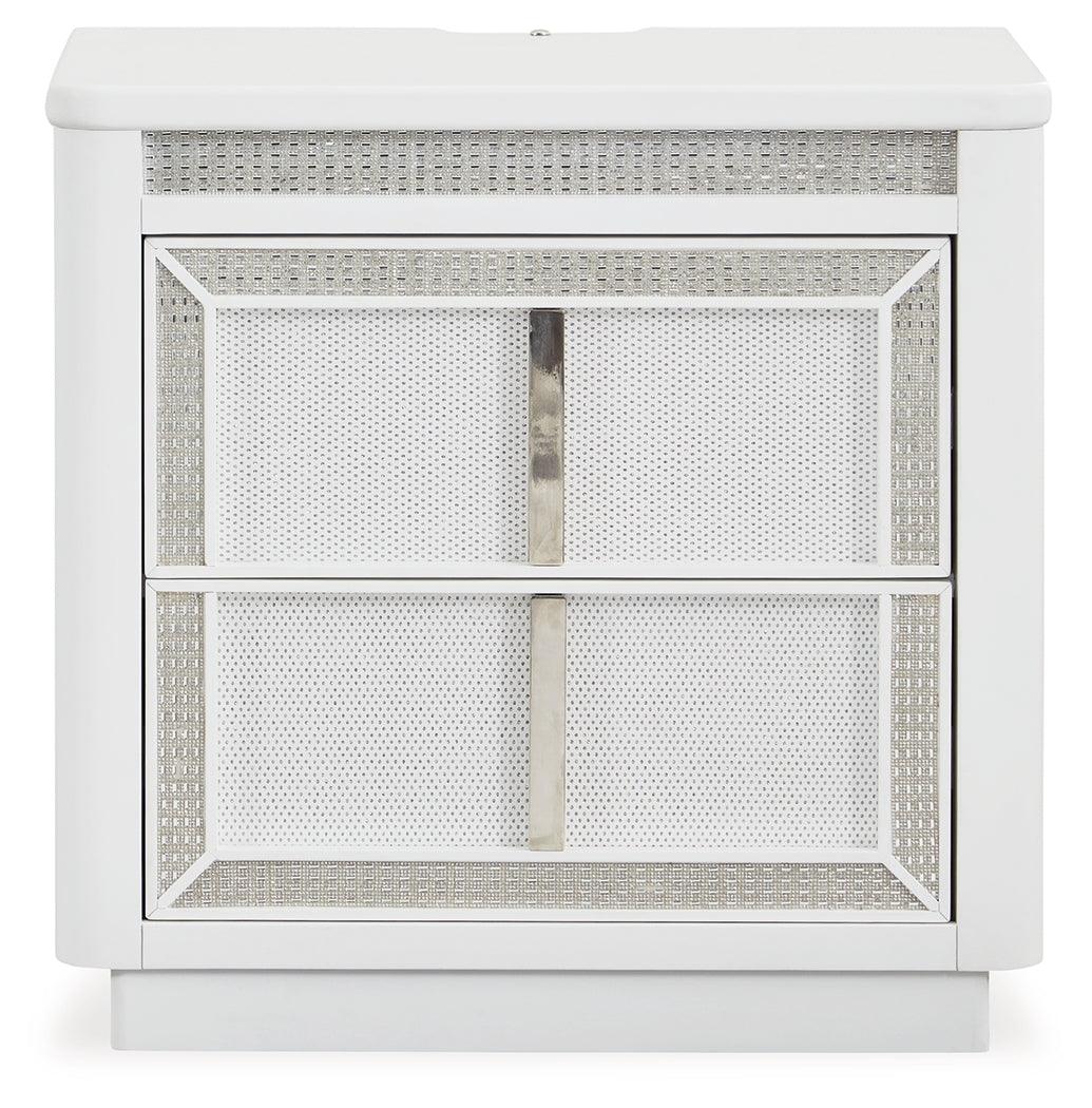 Top view showing nightstand surface and built-in LED lighting
