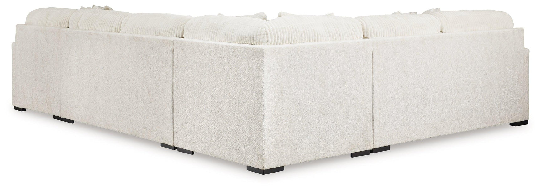 Detail of ivory upholstery on Chessington sectional sofa