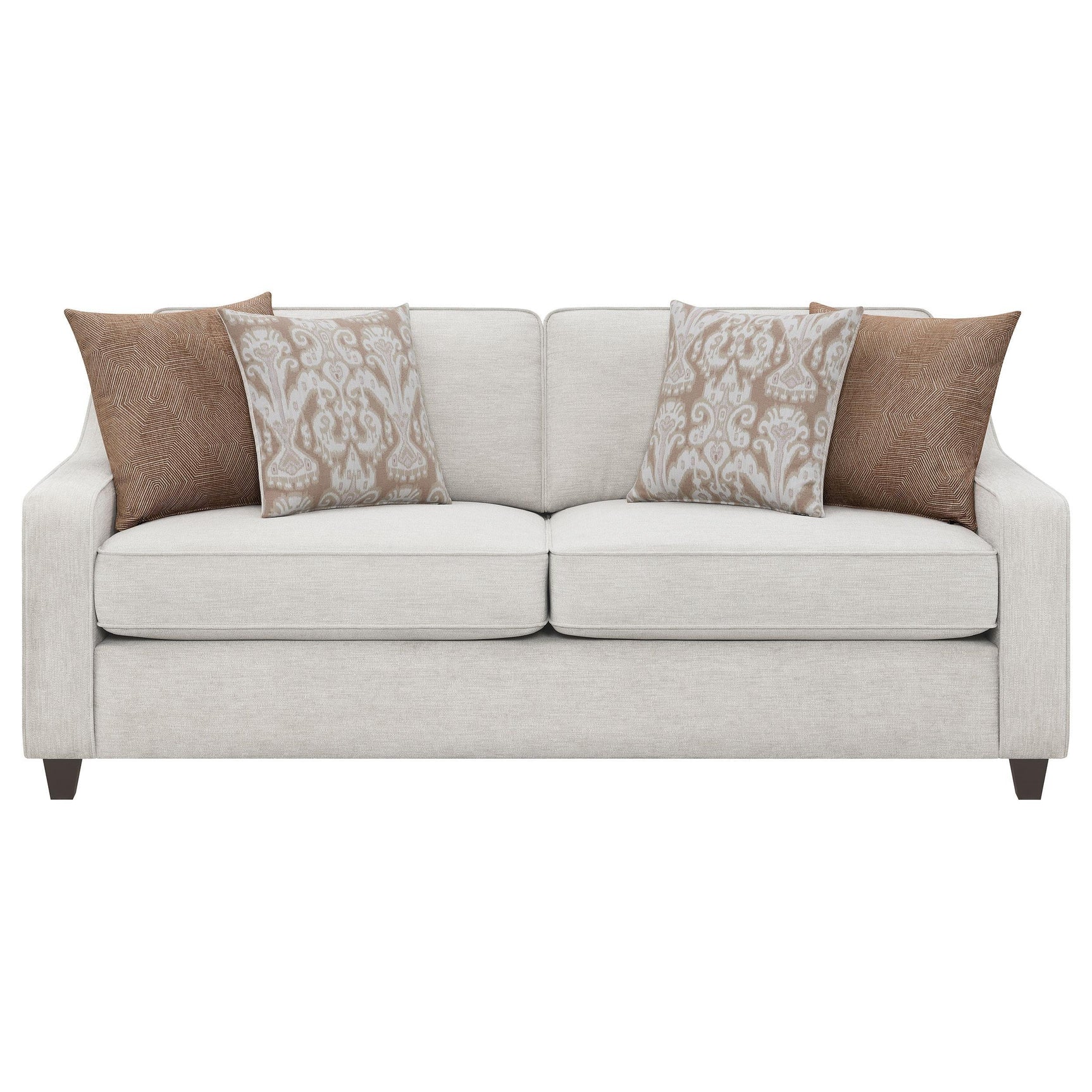 Detail of upholstery and sloped arm on Christine Sofa Set