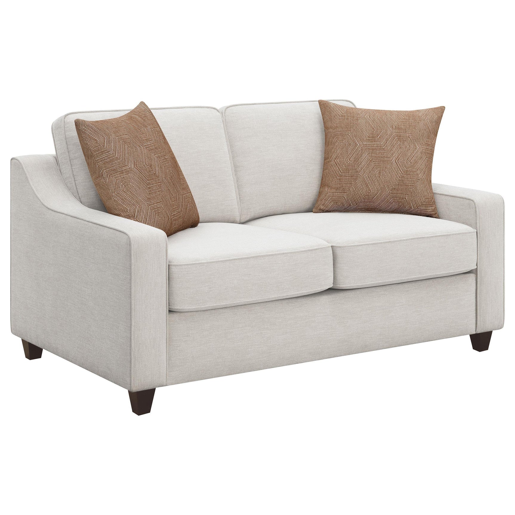 Close-up of sloped arm on Christine sofa set