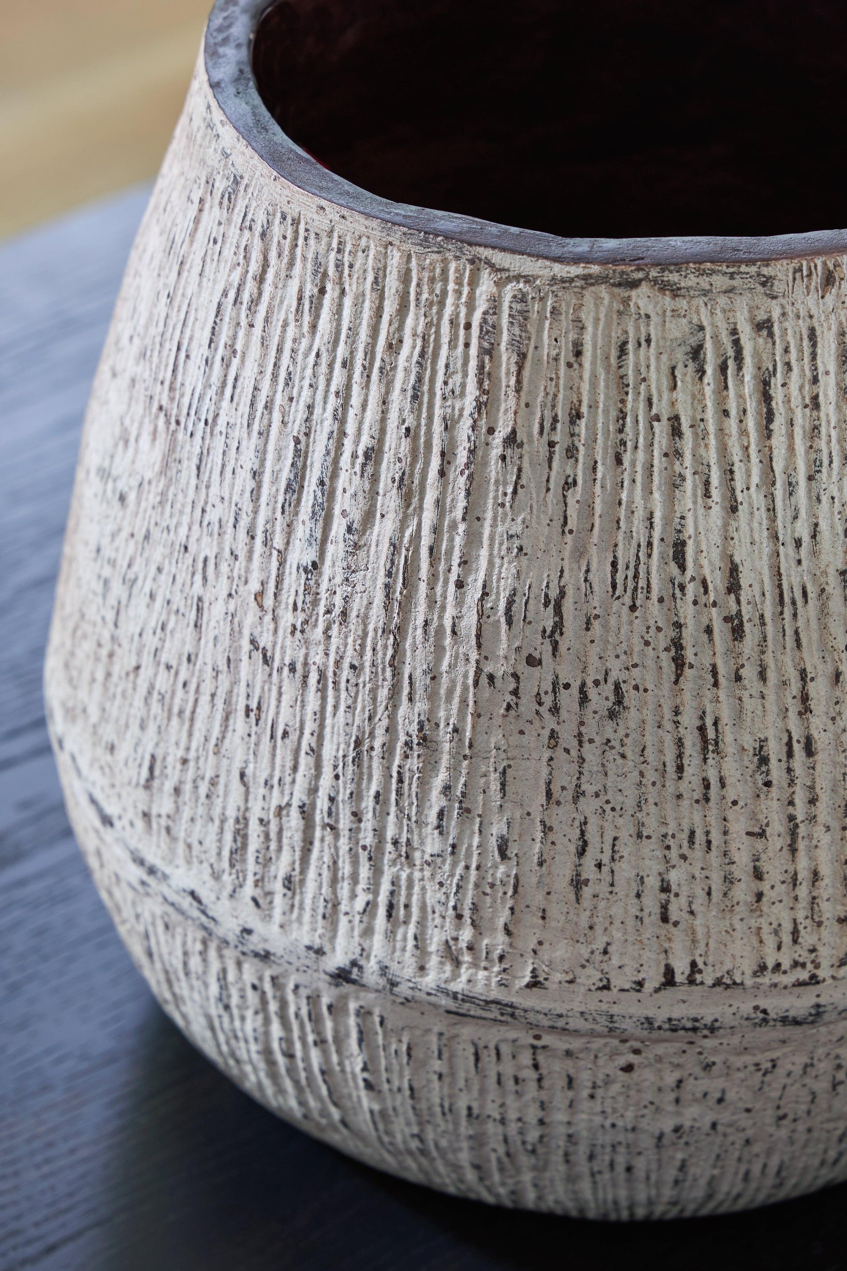Top view of Claymount Distressed Brown Decorative Vase