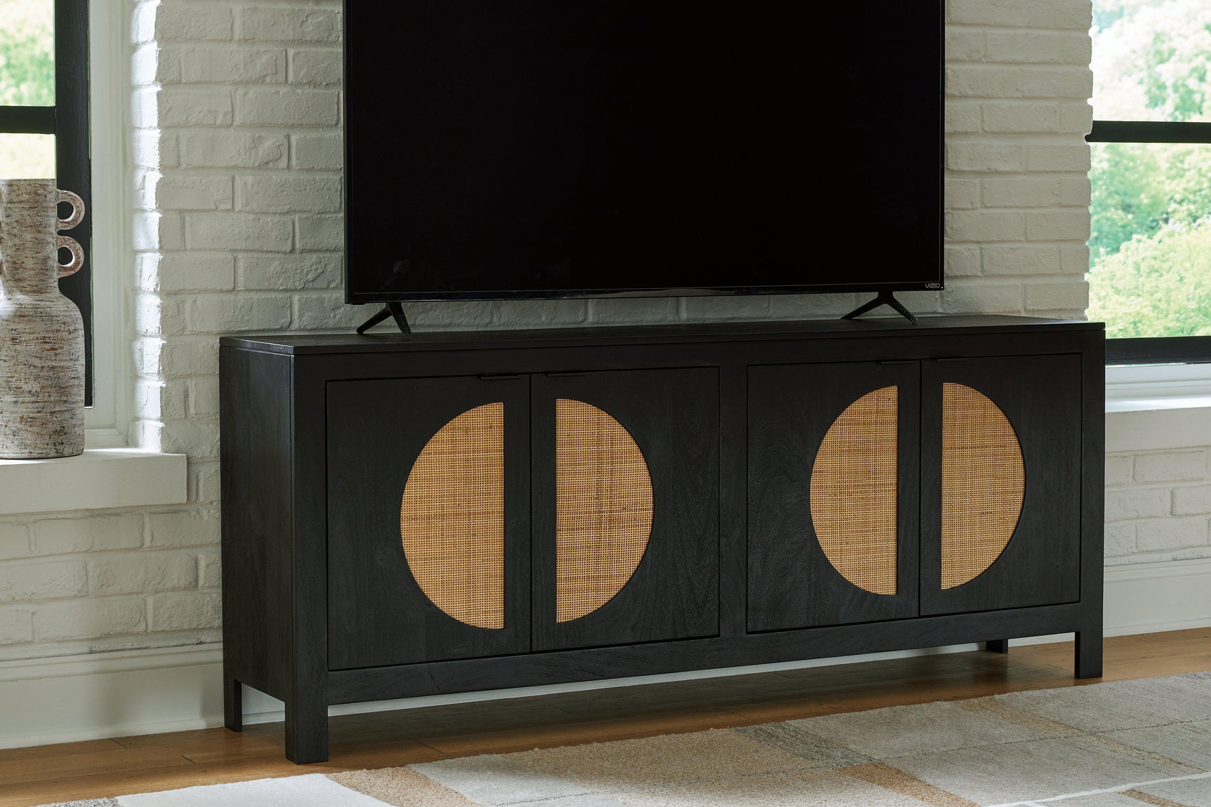 Cliffiings Black/natural Accent Cabinet - Ella Furniture