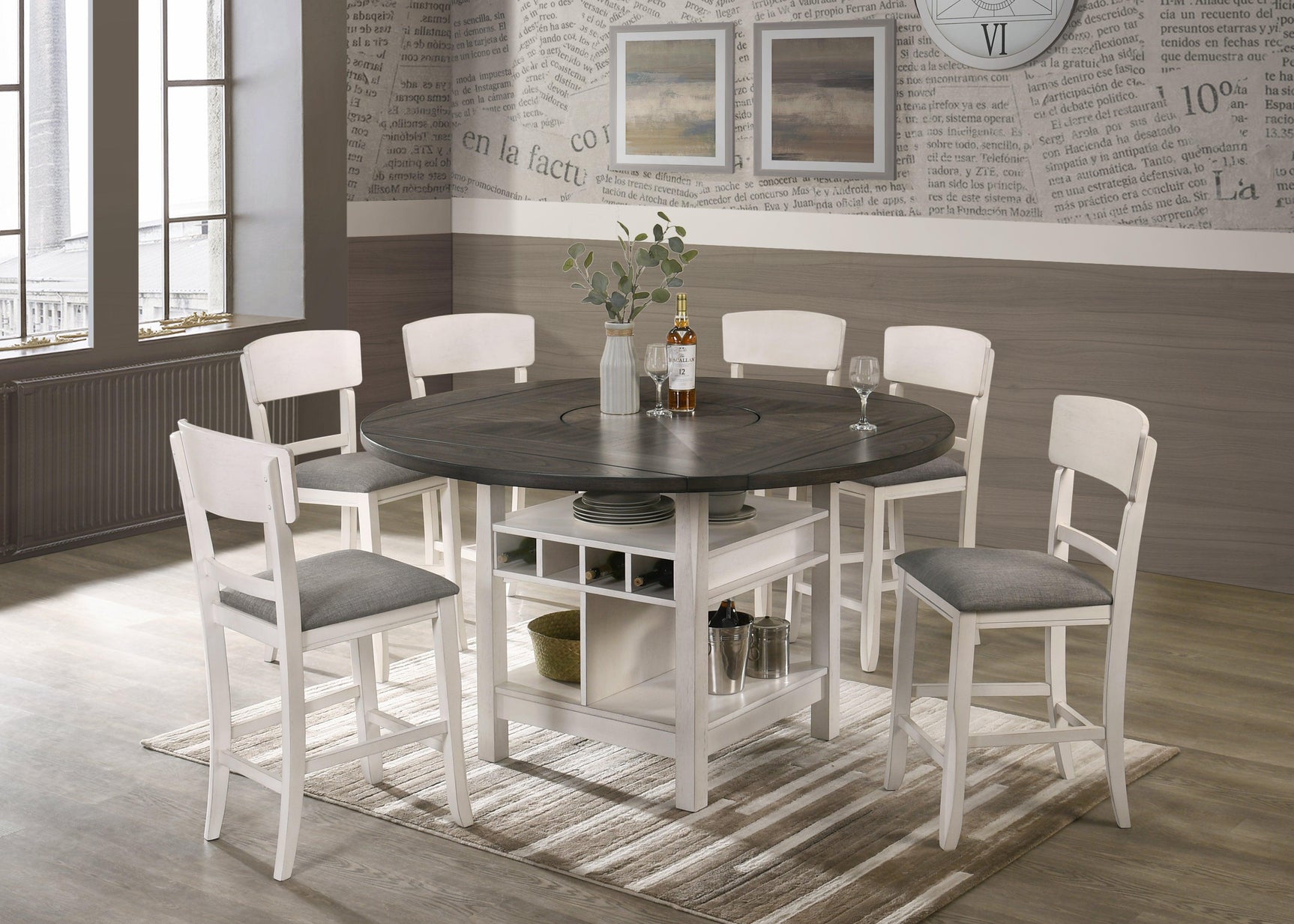 Conner Chalk Gray Oval Counter Height Dining Set overview