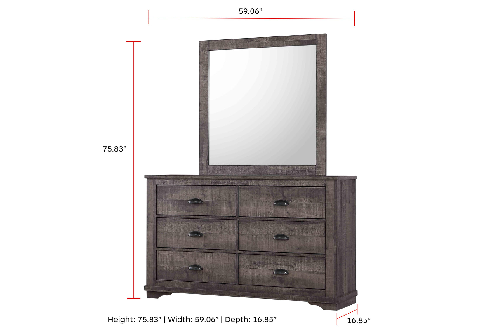Open shelves with electronic devices on Coralee TV Stand