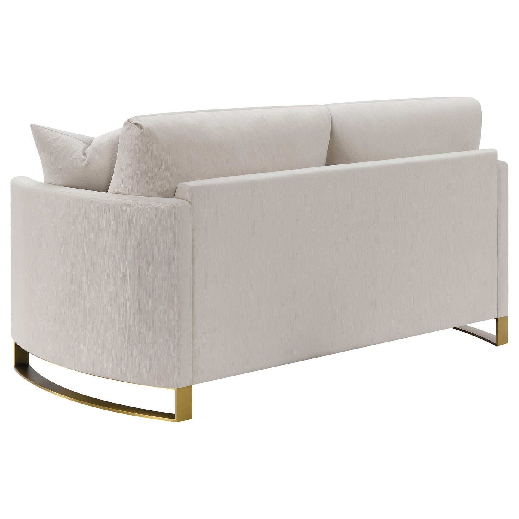 Frontal view of Corliss 3-piece sofa set in beige