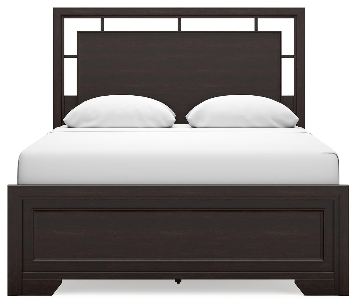 Close-up of dark brown wood finish