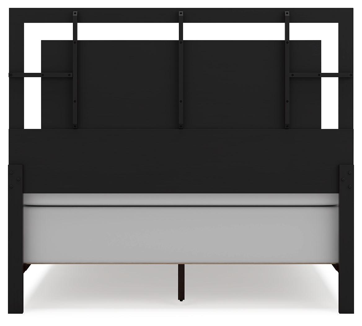 Covetown queen panel bed slats and frame detail