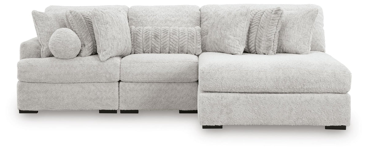 Cuddle Plush Arctic Chenille,Velvet 3-Piece Sectional with Chaise - image 3
