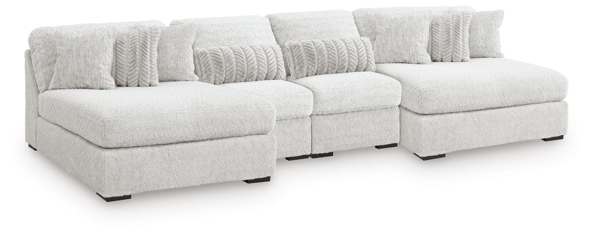 Cuddle Plush Arctic Chenille,Velvet 4-Piece Sectional with Chaise - image 2