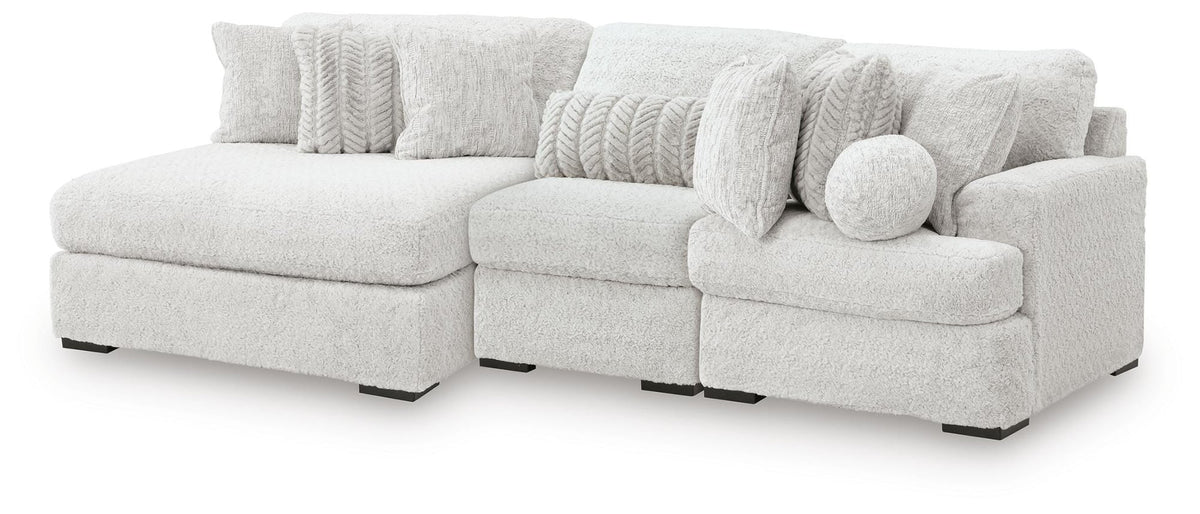Cuddle Plush Arctic Chenille,Velvet 3-Piece Sectional with Chaise - image 2