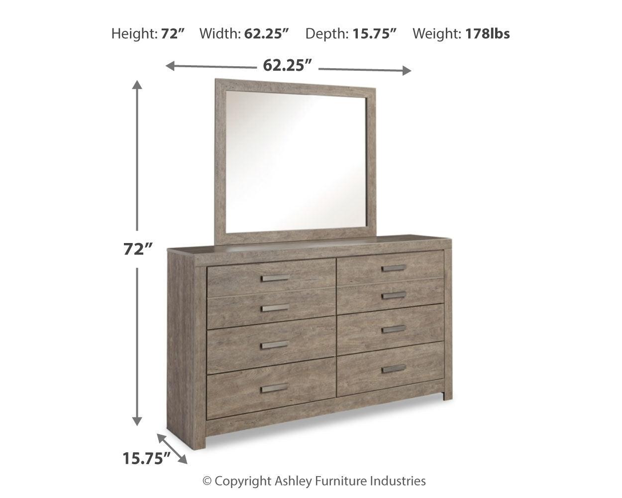 side view of Culverbach Gray Panel Bedroom Set bed