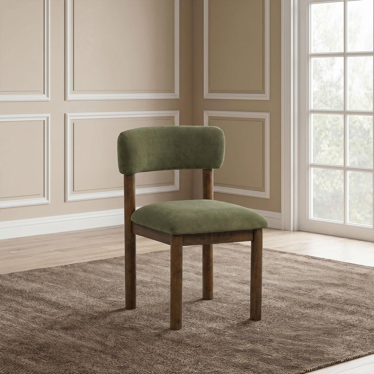 Faulkner Moss Green Upholstered Dining Side Chair Set of 2 — product image 2