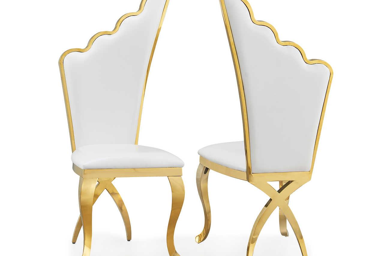 Paris Black PU Upholstered Dining Chair with Gold Frame
