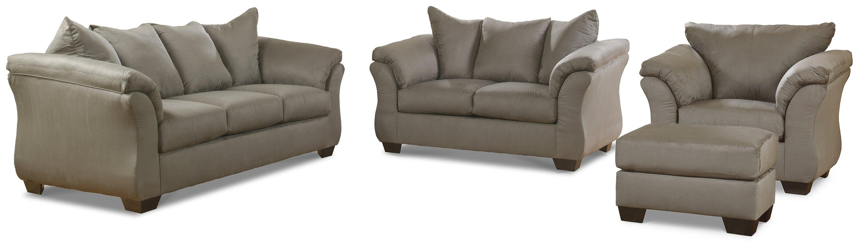 Darcy Cobblestone loveseat side view