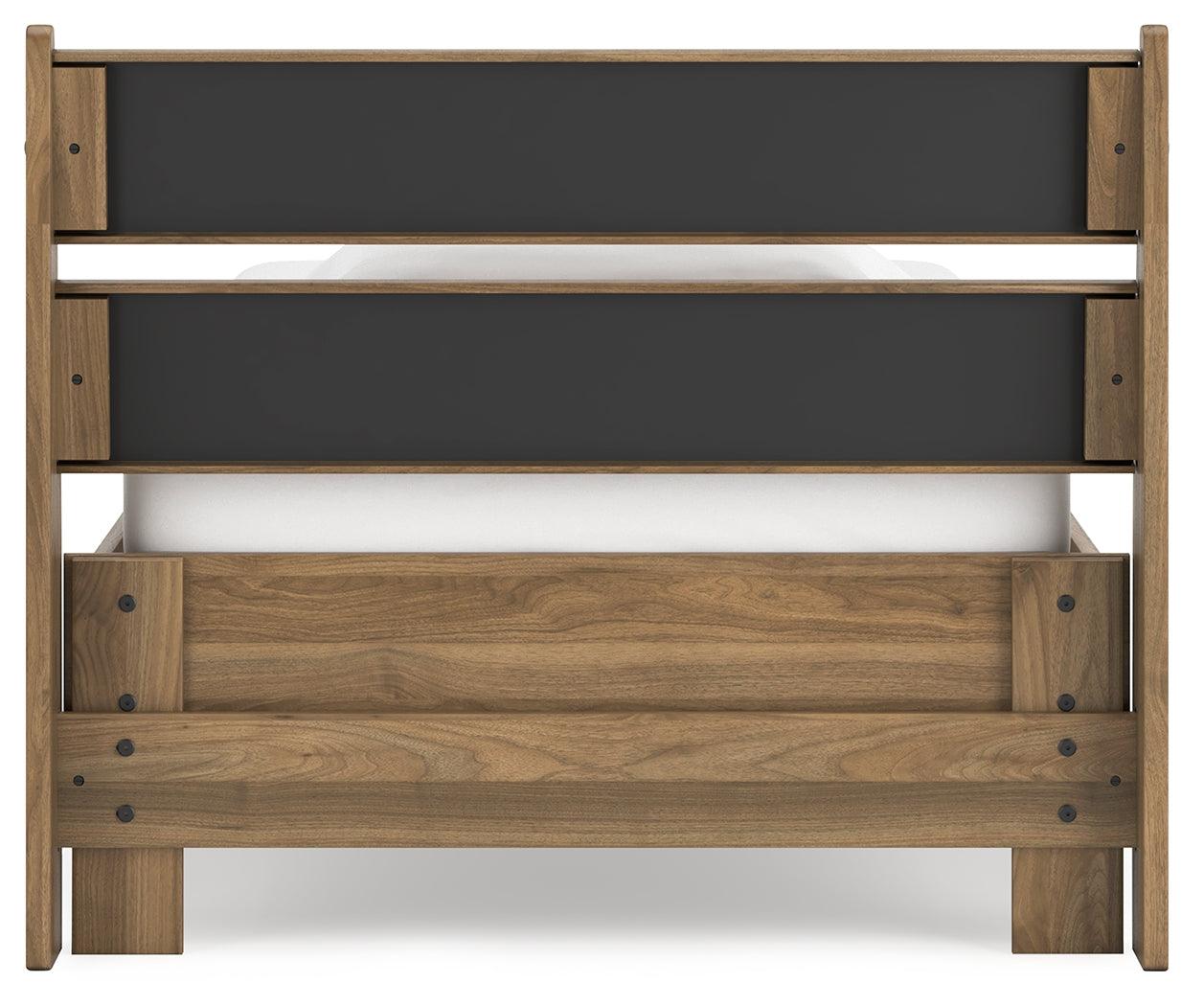 Deanlow Honey Twin Platform Panel Bed assembly parts in headboard