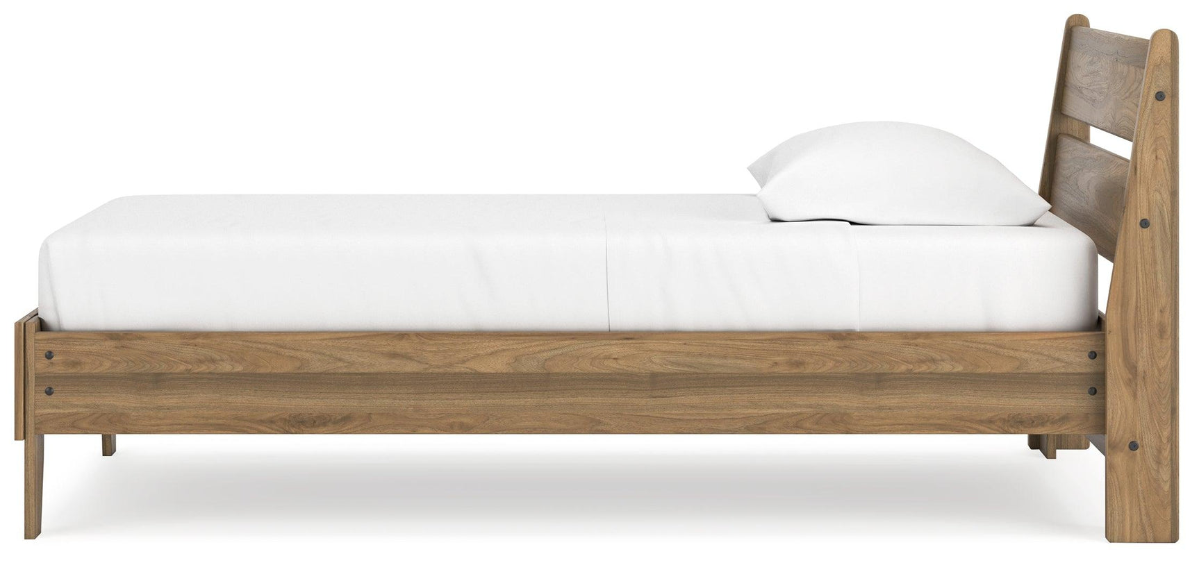 Side profile of Deanlow Honey Twin Platform Panel Bed