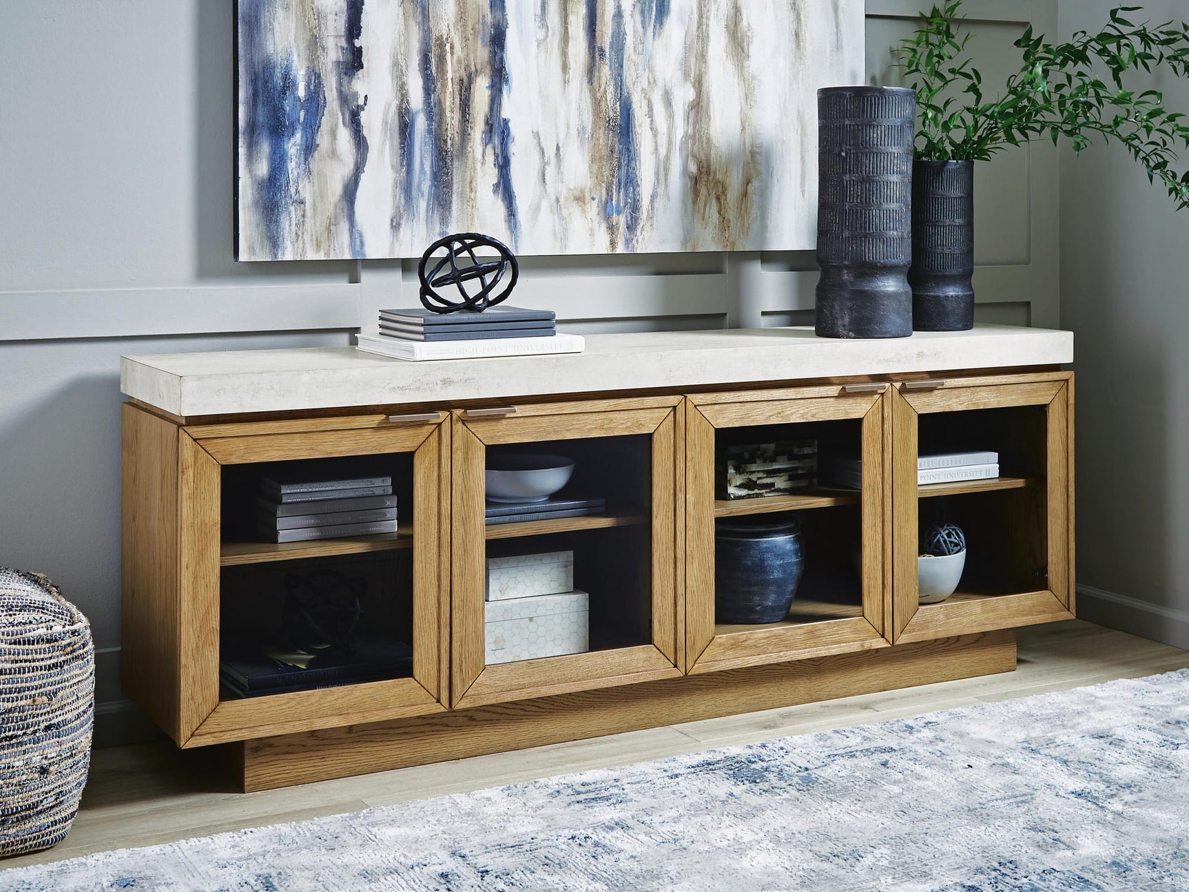 Adanworth Light Brown/Gray Accent Cabinet from Decor Furniture