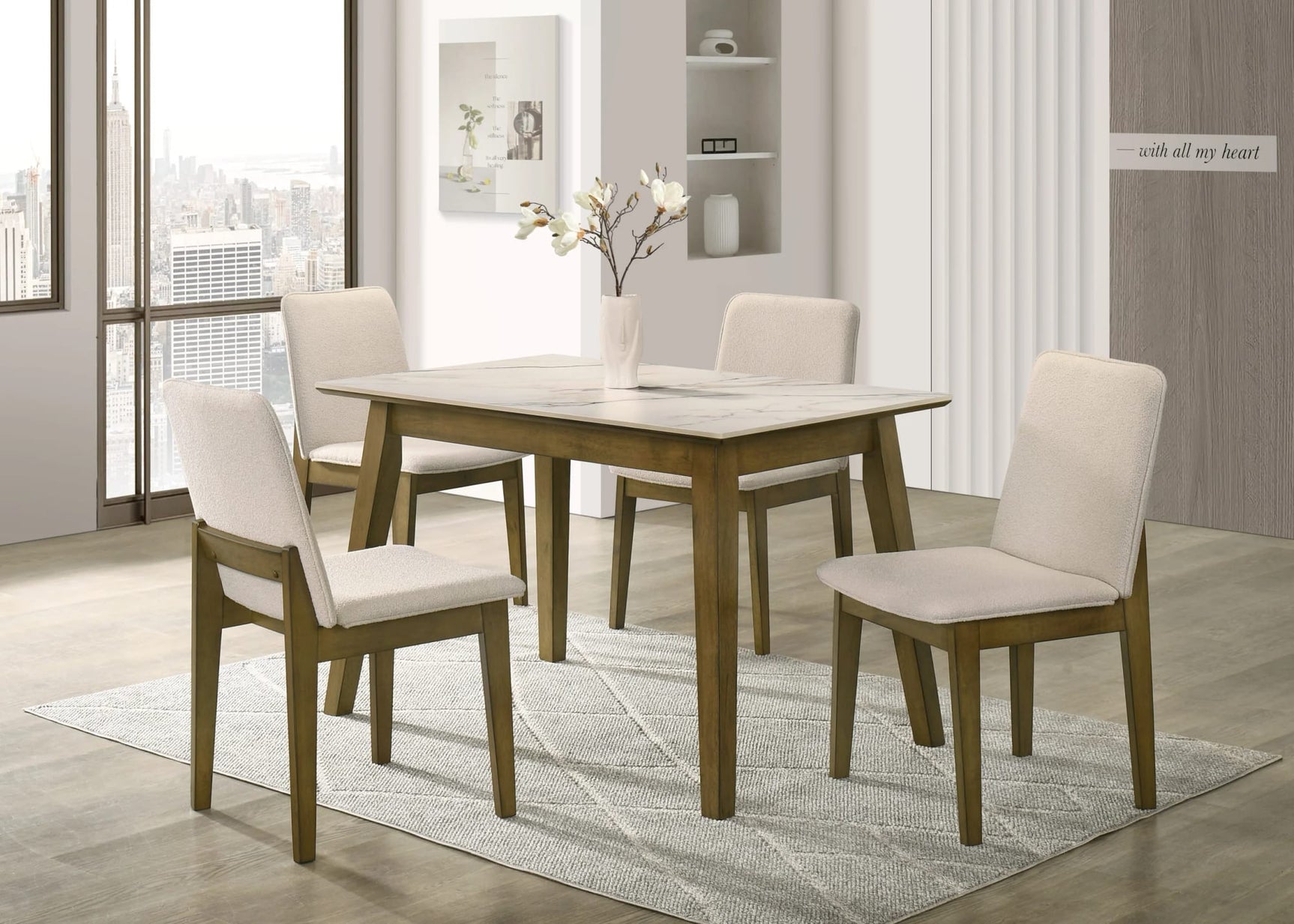 Alan Beige Dining Room Set from Decor Furniture