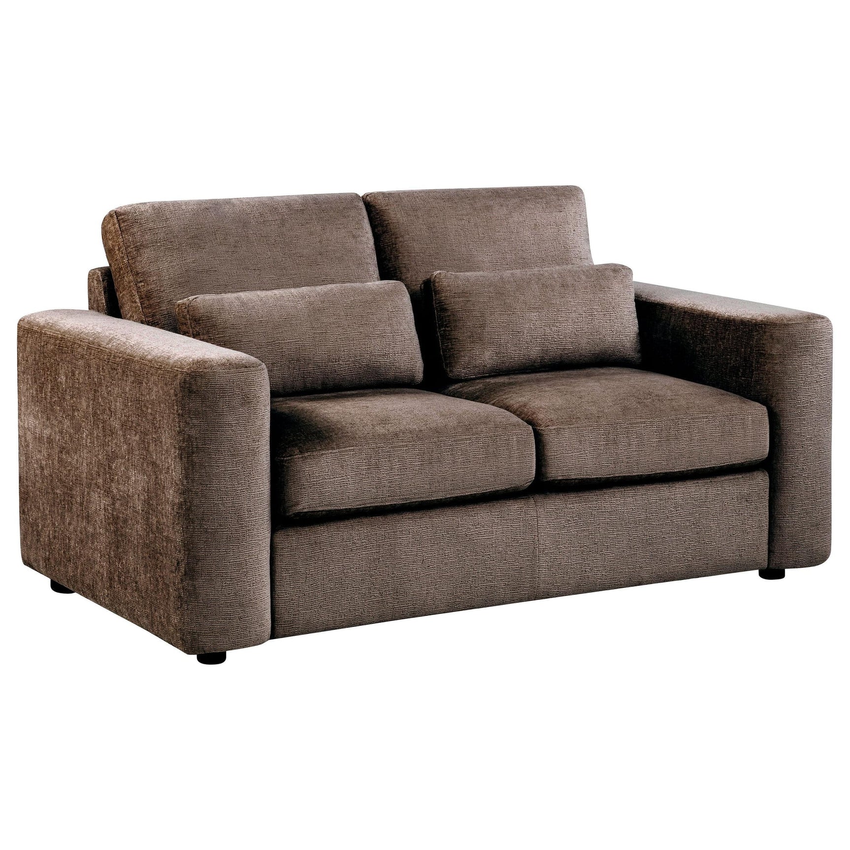 Amador 3-piece Chenille Upholstered Track Arm Sofa Set Chocolate view 5