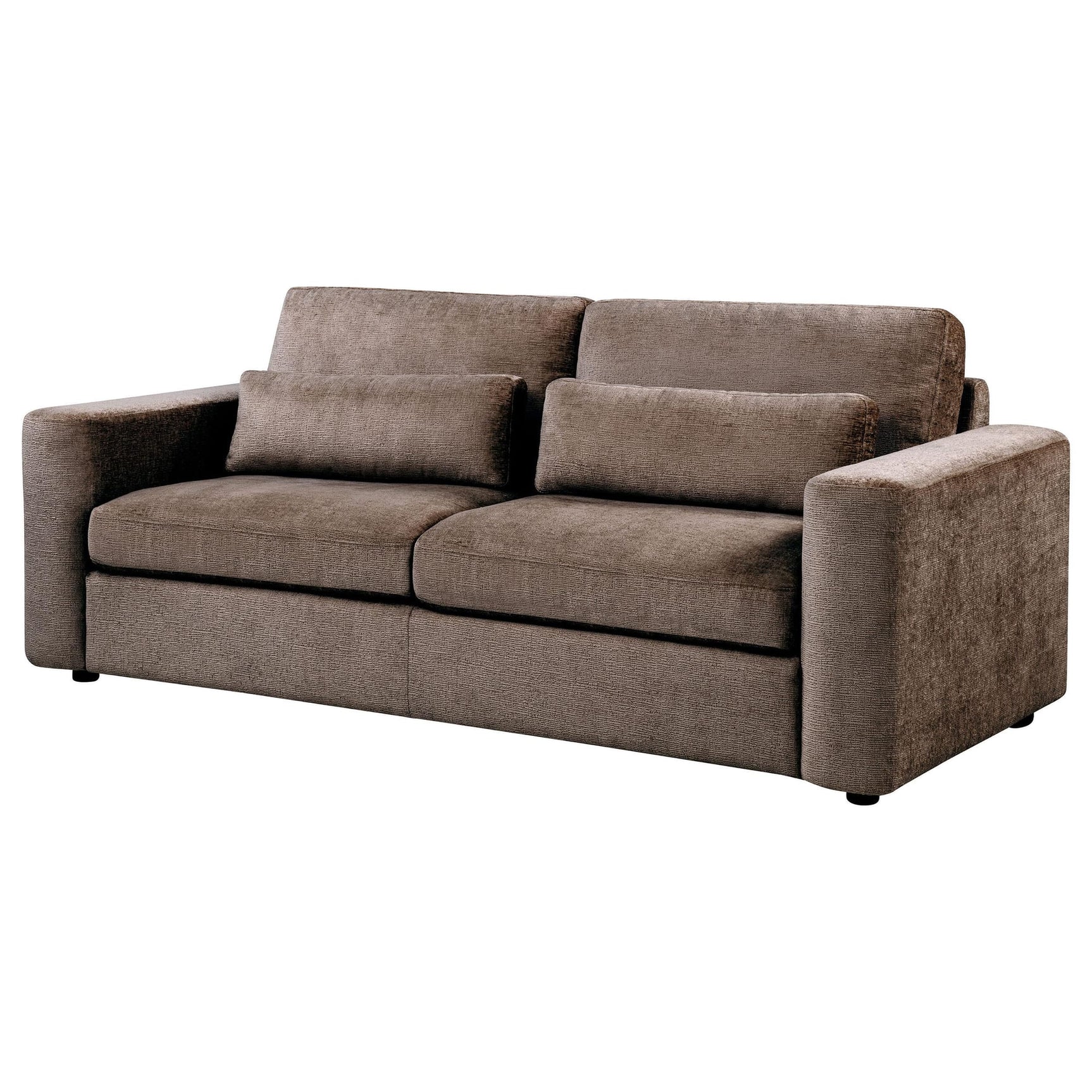 Amador Chenille Upholstered Track Arm Sofa Chocolate view 4
