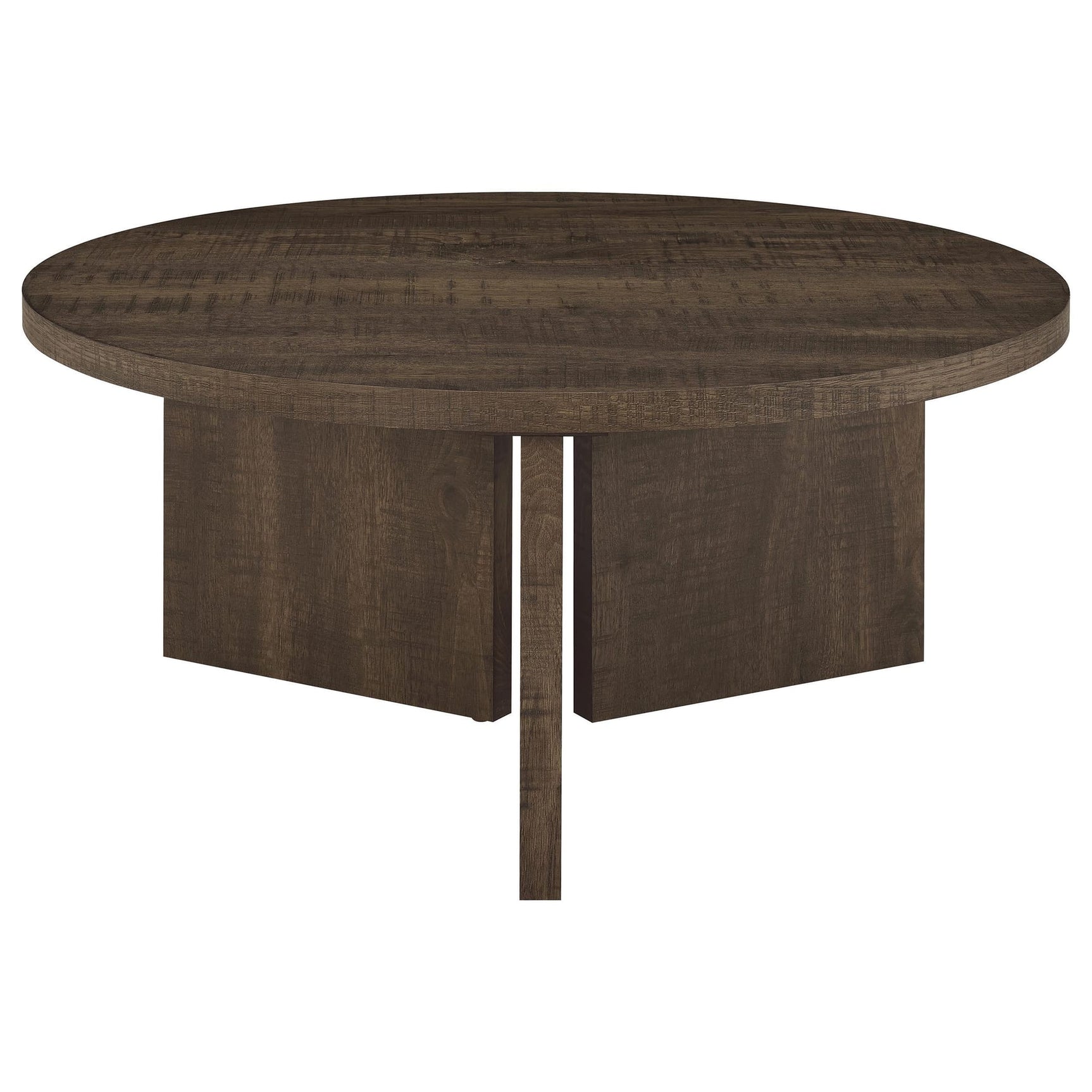 Aragon Round Panel Base Coffee Table Dark Rustic Mango view 6