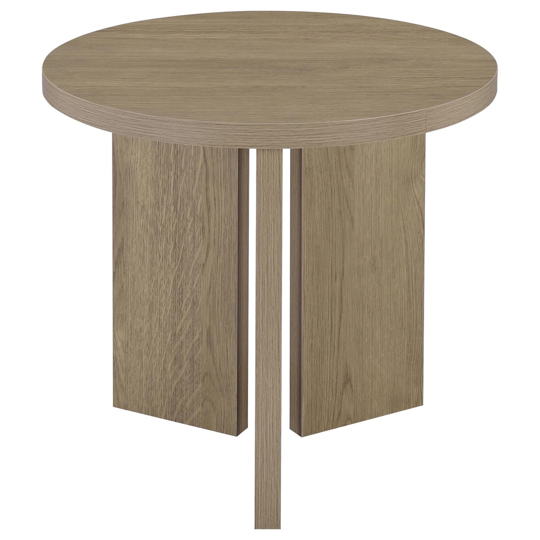 Aragon Round Panel Base End Table Latte view 5