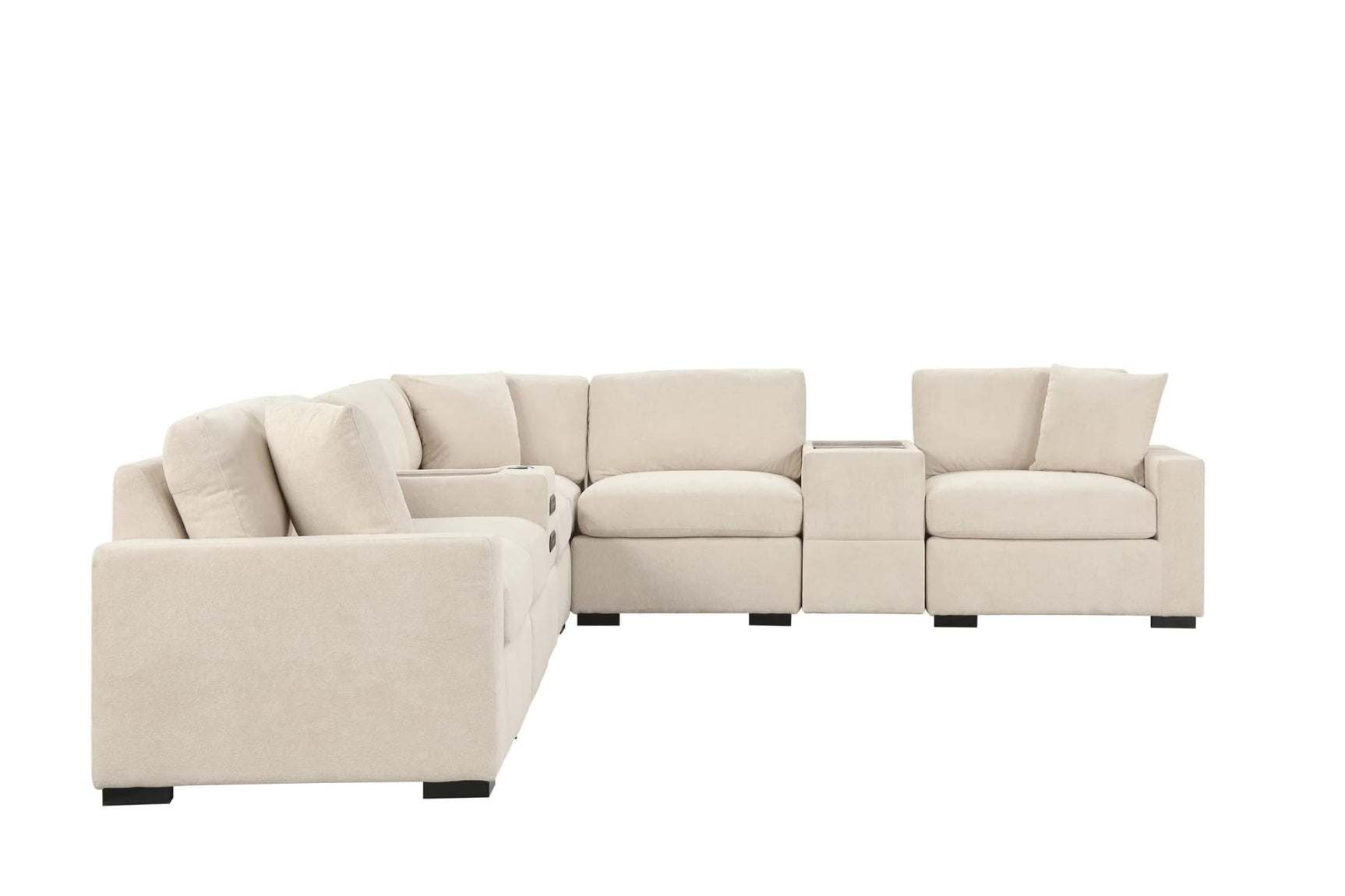 Barista Beige 8-Piece Modular Sectional Set w Bluetooth Speaker view 3