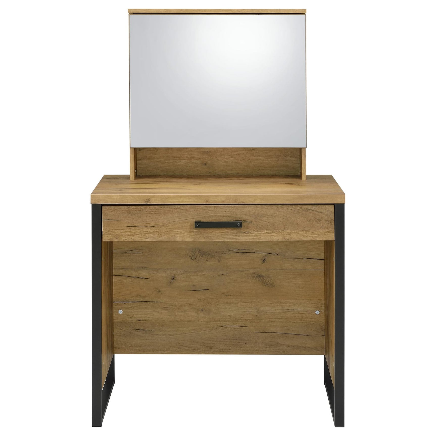 Bettin Vanity Set with Sliding Mirror and Stool Golden Oak view 4