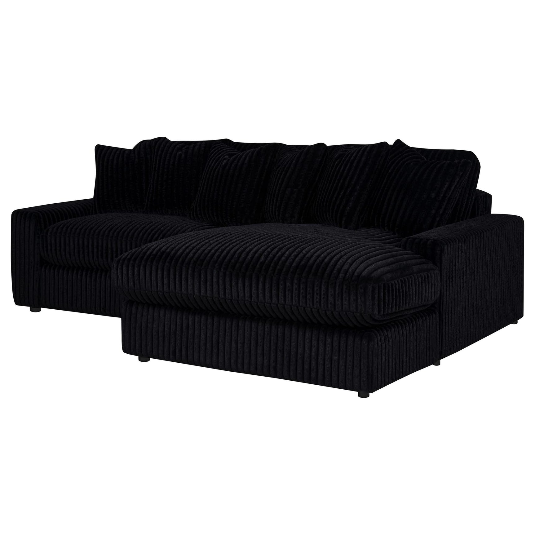 Blaine Upholstered Reversible Chaise Sectional Sofa Black view 5