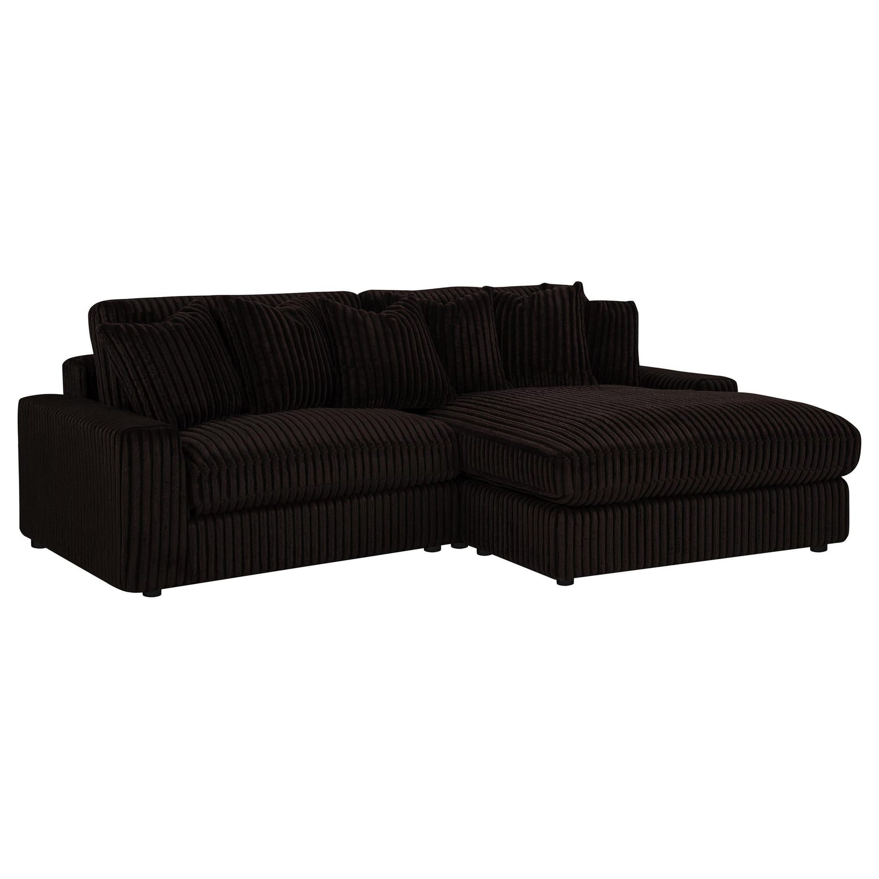 Blaine Upholstered Reversible Chaise Sectional Sofa Chocolate from Decor Furniture