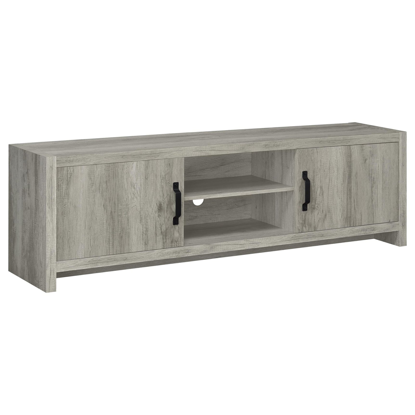 Burke 3-Piece TV Entertainment Center Fits 75-Inch TVs Grey Driftwood view 3