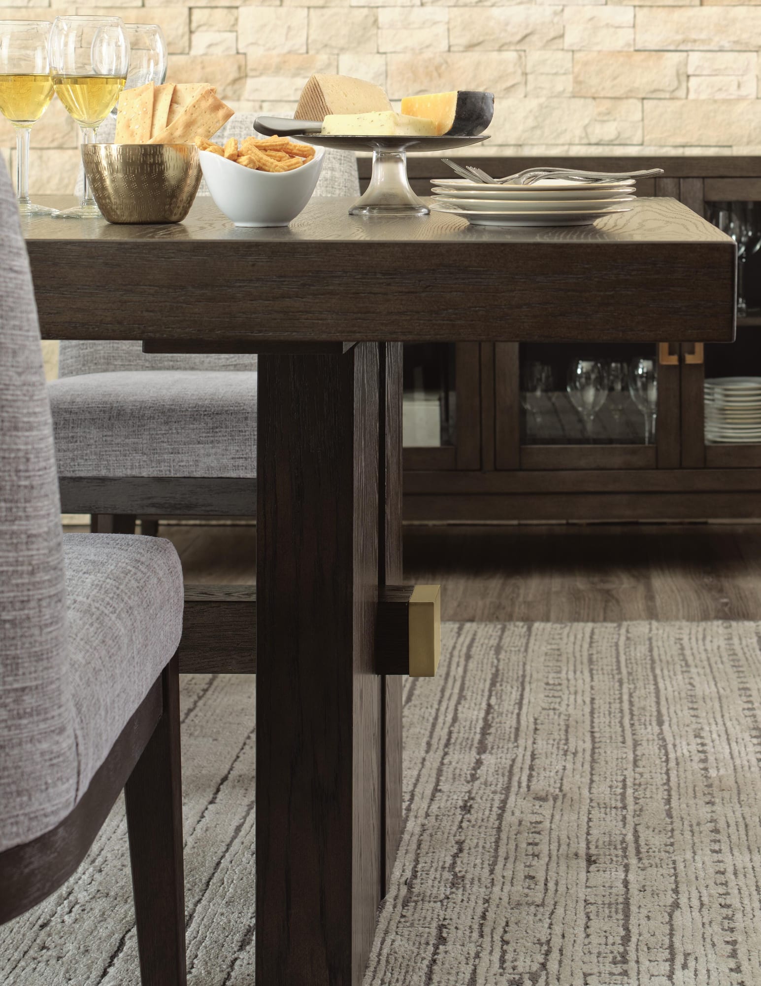 Burkhaus Dark Brown Dining Set detail view
