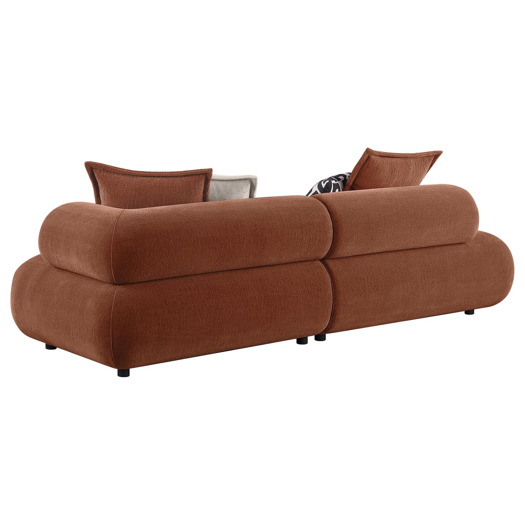 Byrne 105-inch Velvet Modular Bumper Sectional Sofa Rust view 3
