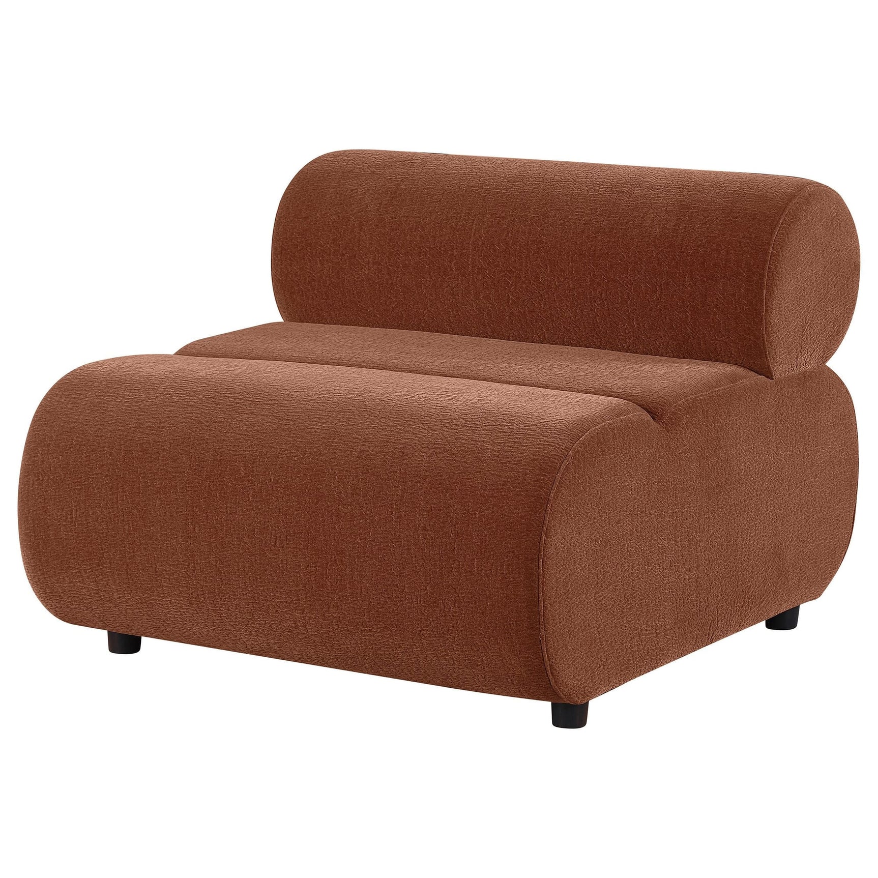 Byrne Velvet Upholstered Armless Chair Rust view 3