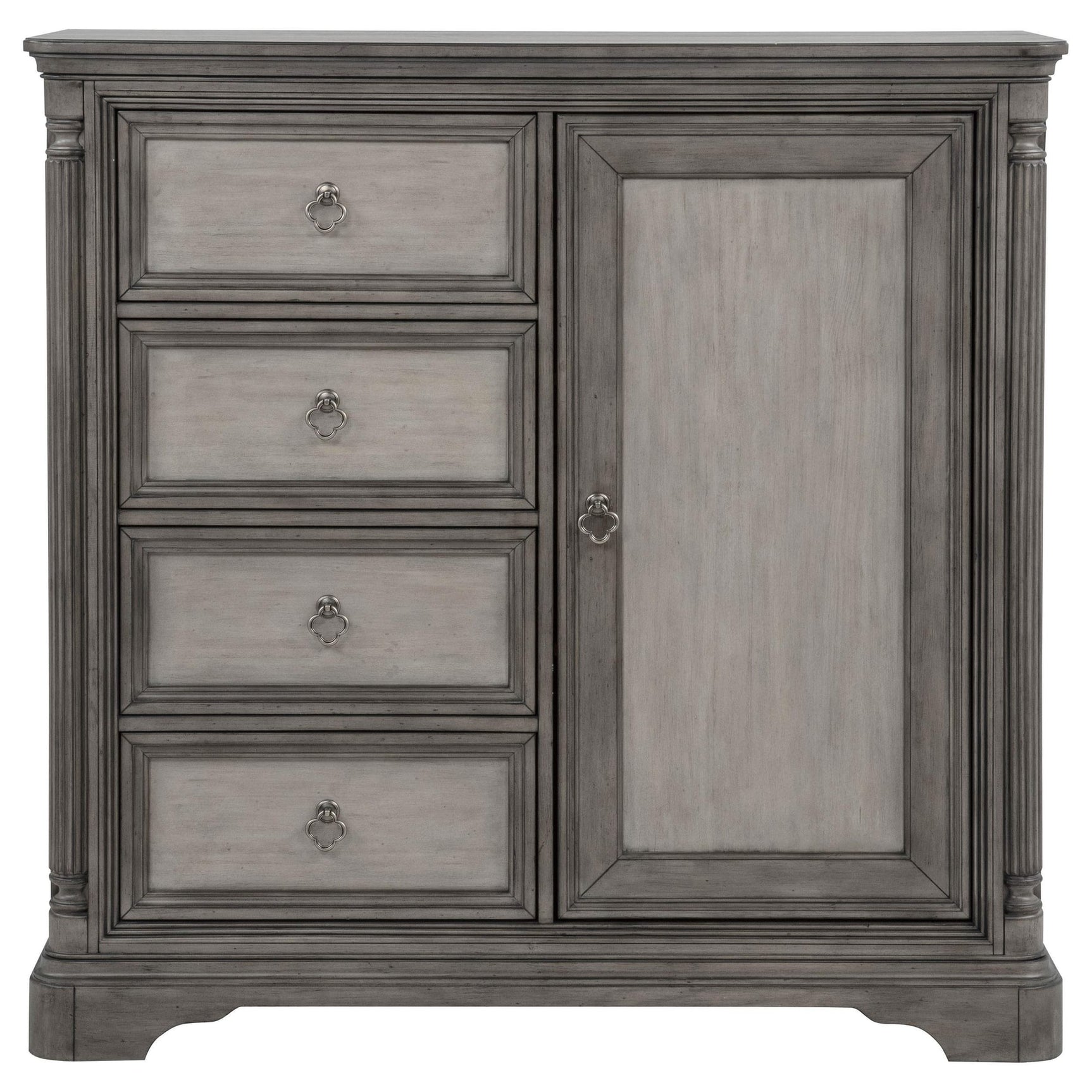 Cresswell 4-drawer Door Chest with Hidden Storage Weathered Taupe view 3