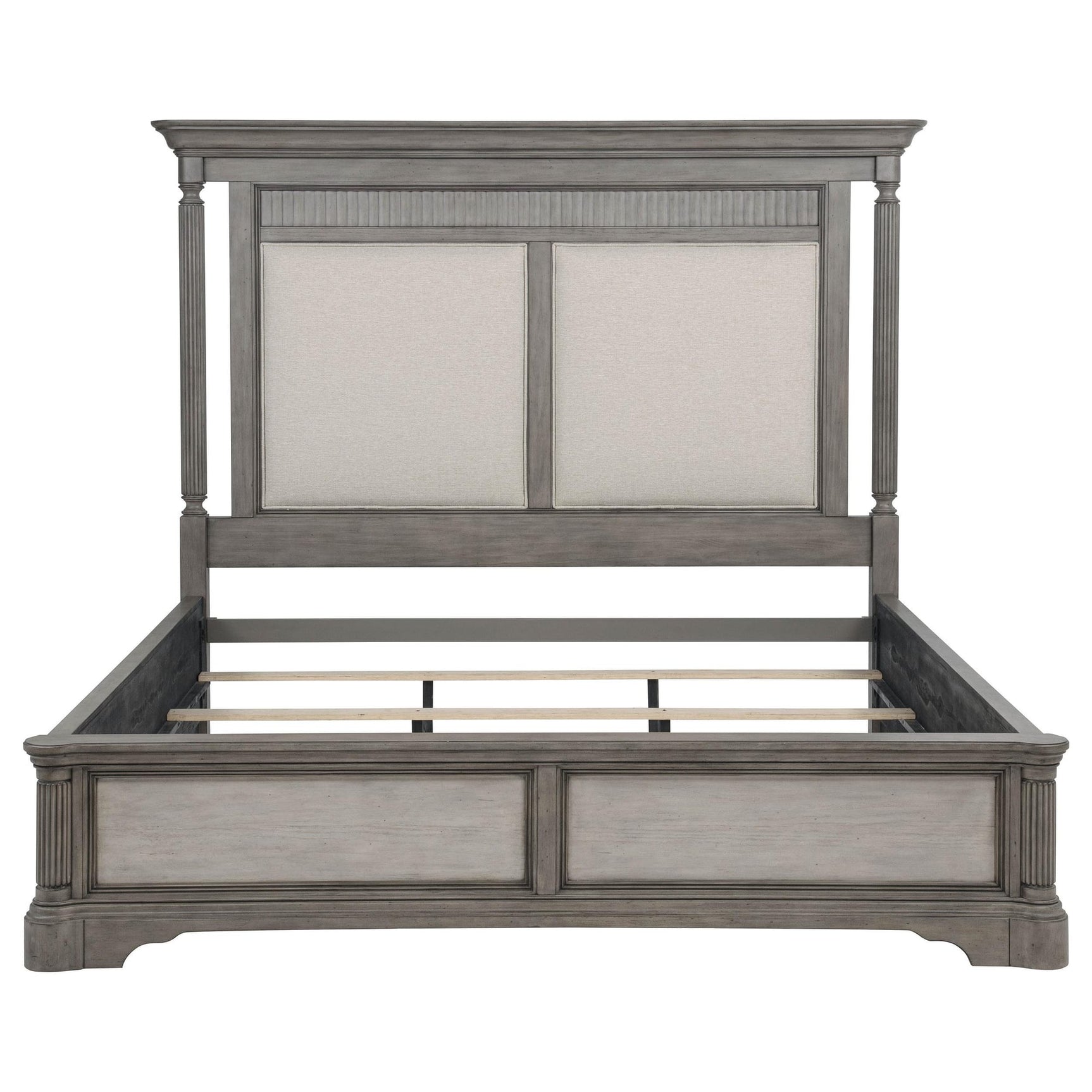 Cresswell Queen Upholstered Panel Bed Weathered Taupe view 3